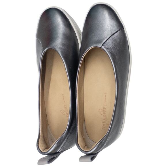 Naked Feet Regime Platform Slip-On Sneaker Women's 7.5 Silver Pewter - Picture 5 of 8